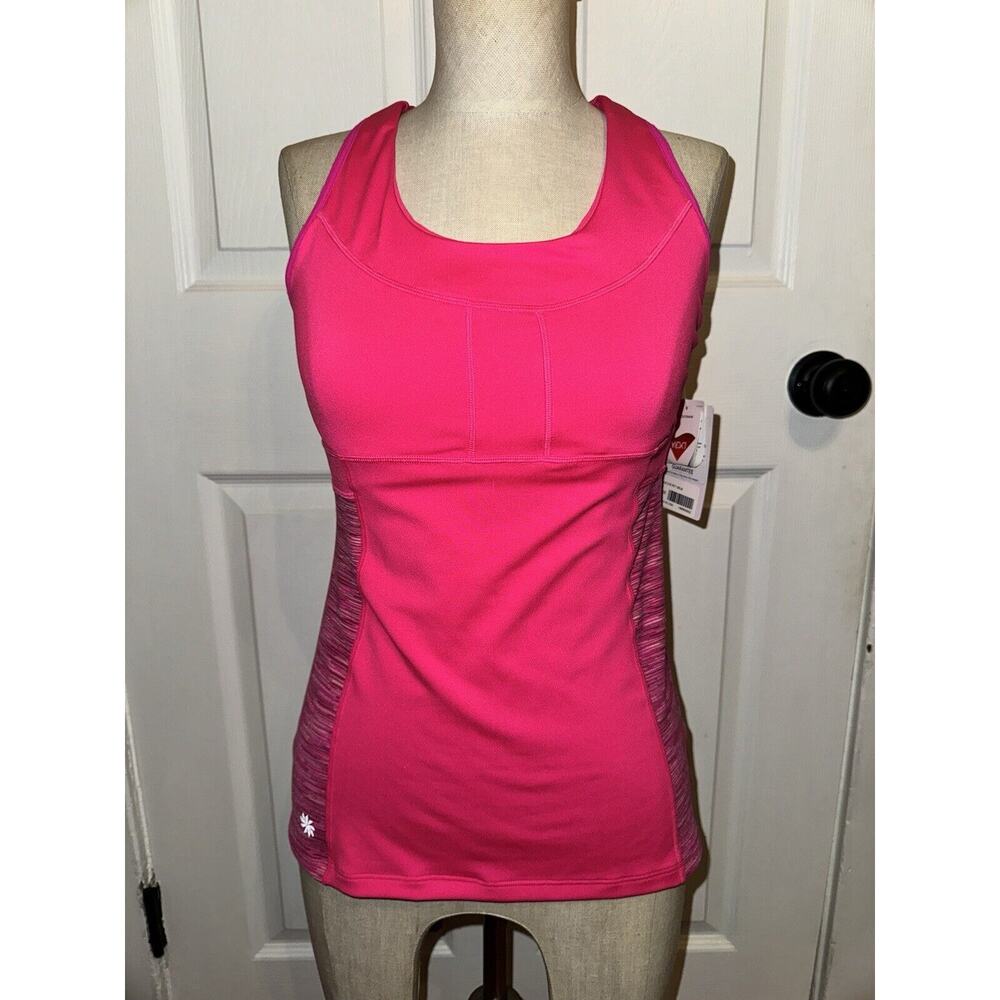 NEW Athleta Space Dye PR‎ Tank 2 Size S Pink Sleevelesss Built In Bra